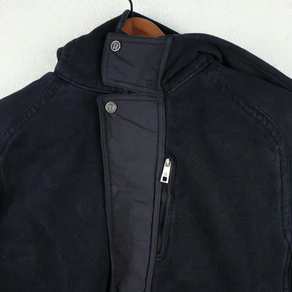 Lululemon Jacket Womens 12 Black Full Zip Hooded Sweatshirt Outdoor Heavy - Picture 2 of 10